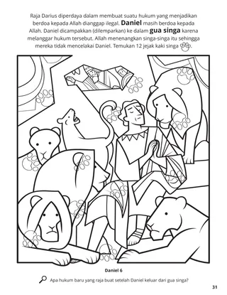 Daniel and the Lions’ Den coloring page