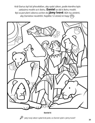 Daniel and the Lions’ Den coloring page