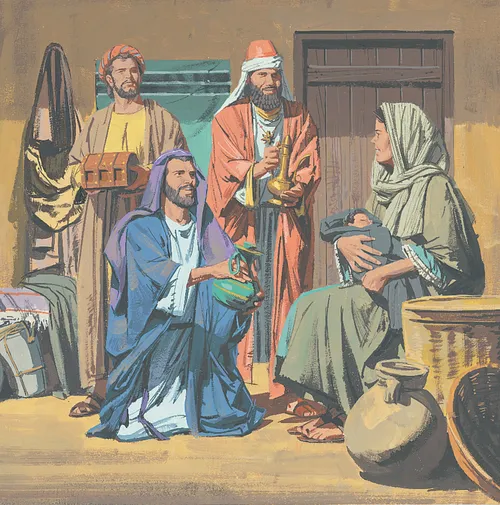 wise men visiting baby Jesus