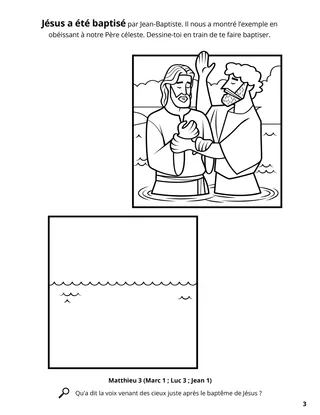 Jesus’s Baptism coloring page