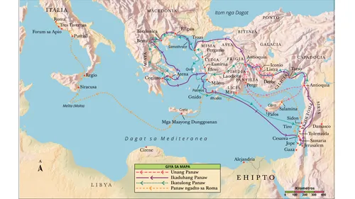 mapa sa misyonaryo nga panaw ni Apostol Pablo