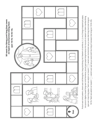 aktiviti pej: mi soem lav blong mi long Jisas Kraes taem mi stap obei long ol komanmen blong Hem