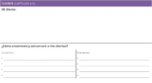 Agenda personal de negocios: Sección de clientes