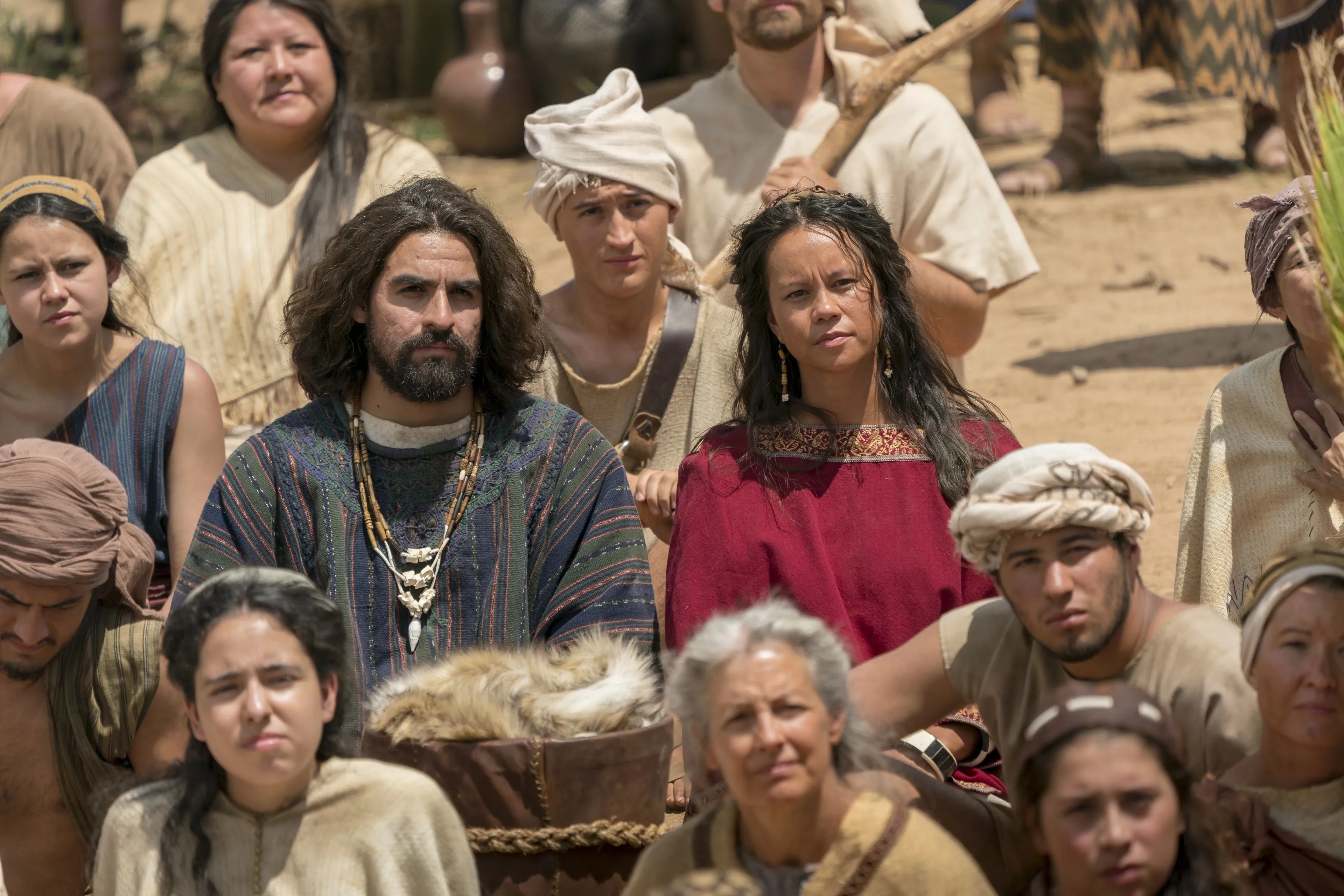 Nephites listen as Jacob teaches.