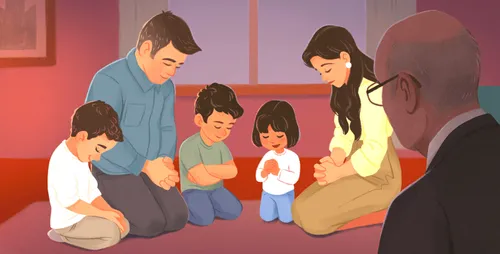 Family praying