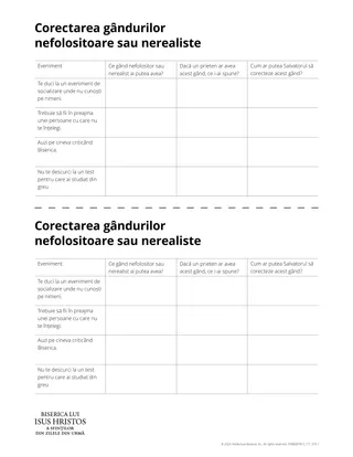Corectarea gândurilor nefolositoare sau nerealiste