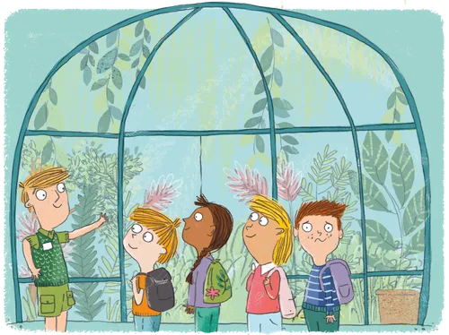 school class at butterfly garden