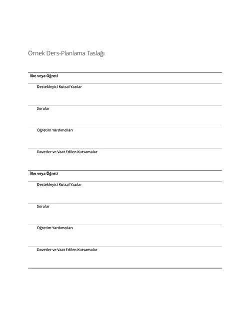 Örnek Ders-Planlama Taslağı