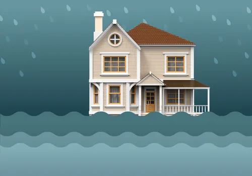 A flooded house