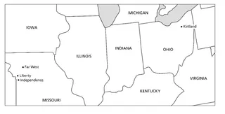 peta, Ohio sampai Missouri