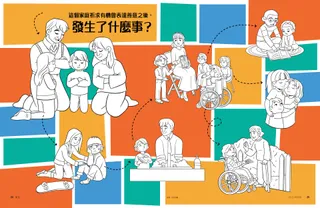 家庭為他人做善事的著色頁