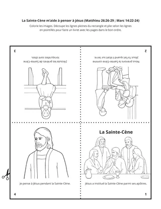page d’activité : la Sainte-Cène