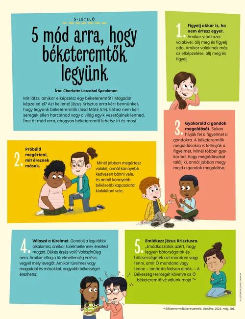 PDF-oldal illusztrációkkal, amelyeken egymással kedvesen viselkedő gyermekek láthatóak