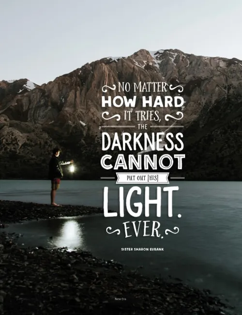 lantern shining in darkness