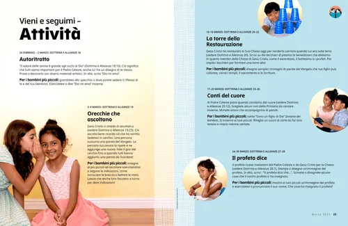 Pagina PDF di una ragazzina che sussurra all’orecchio di un’altra ragazzina