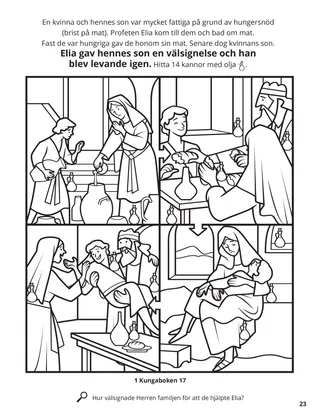 Elijah and the Widow coloring page