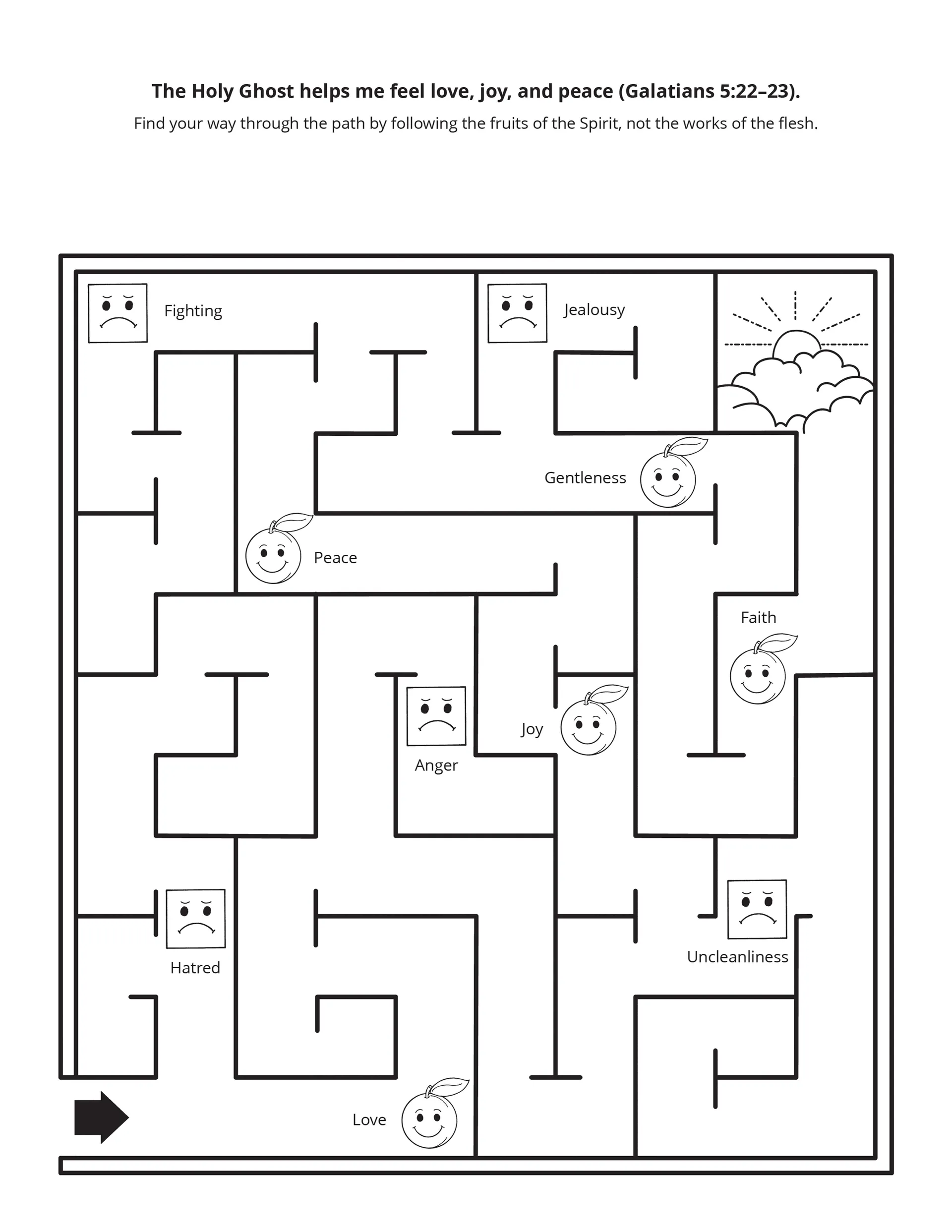 A maze that teaches about the Holy Ghost.