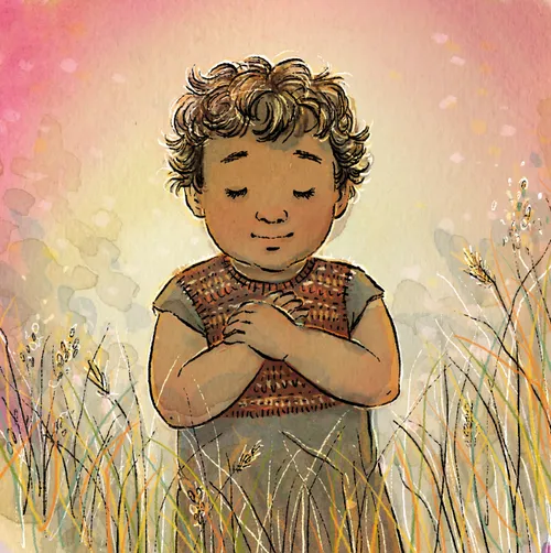 Little boy folding his arms with his eyes closed