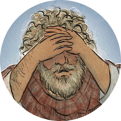 Paul covering his eyes