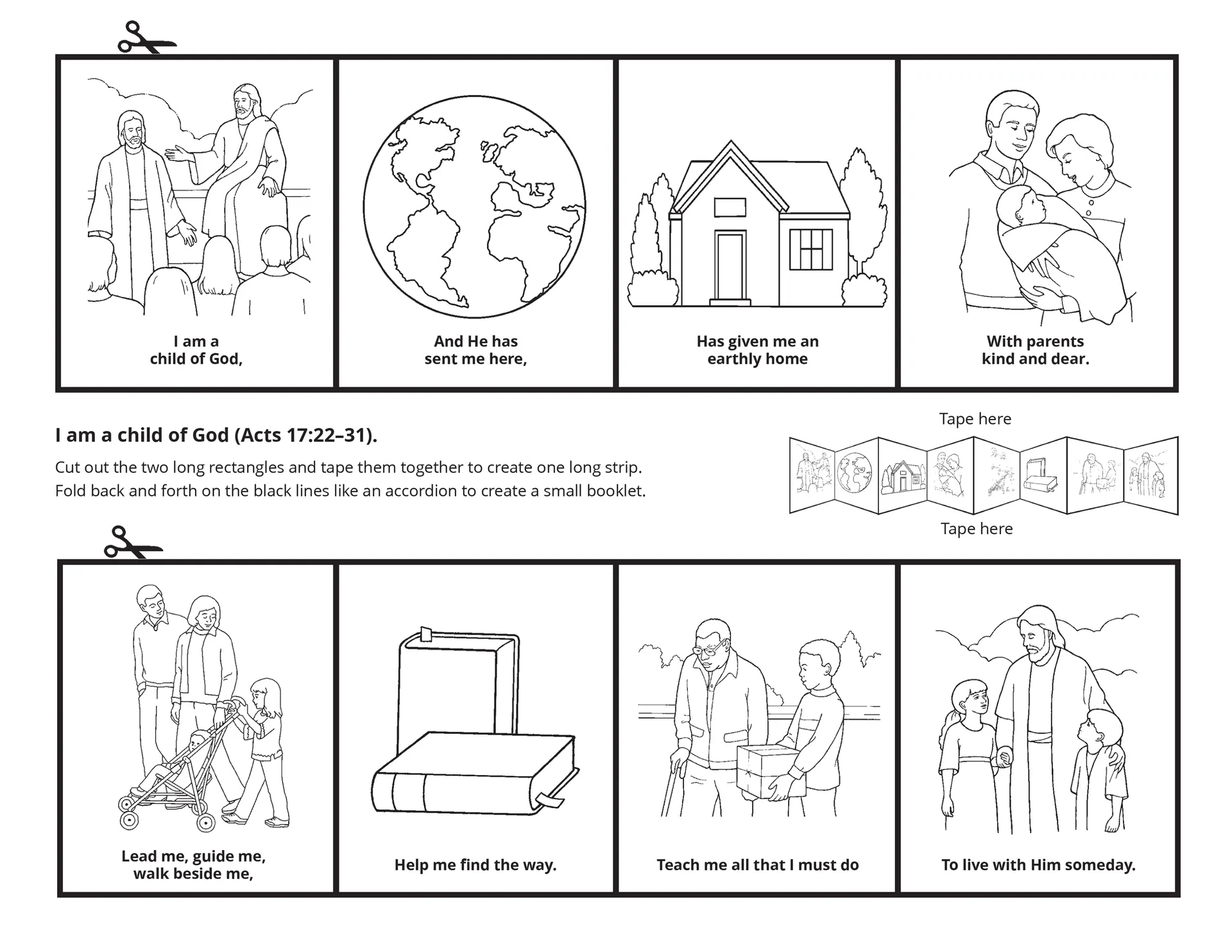 Illustrations for the song “I Am a Child of God.”