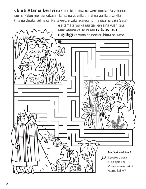 Adam and Eve coloring page