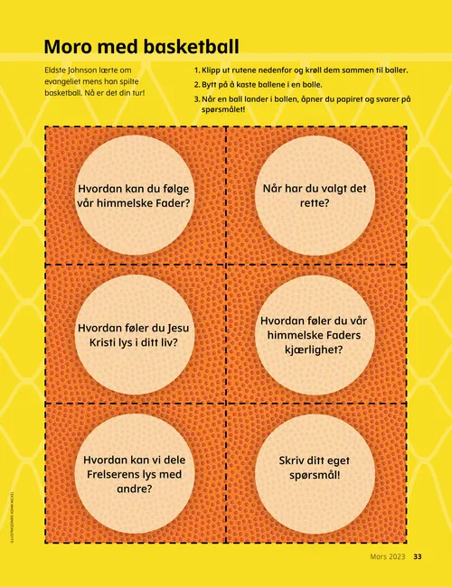 aktivitet med utklippsbasketballer