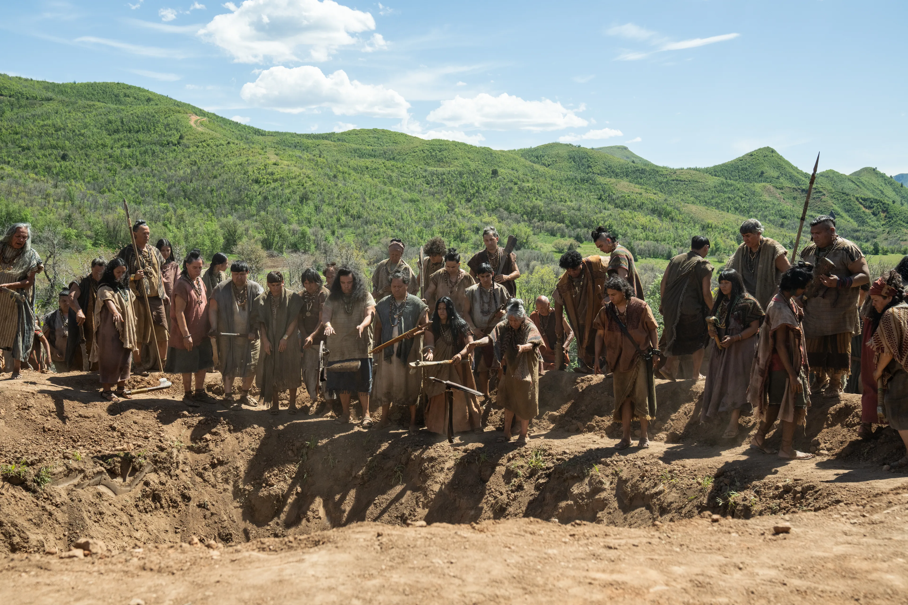 The people of Anti-Nephi-Lehi bury their weapons of war after making a covenant with the Lord.