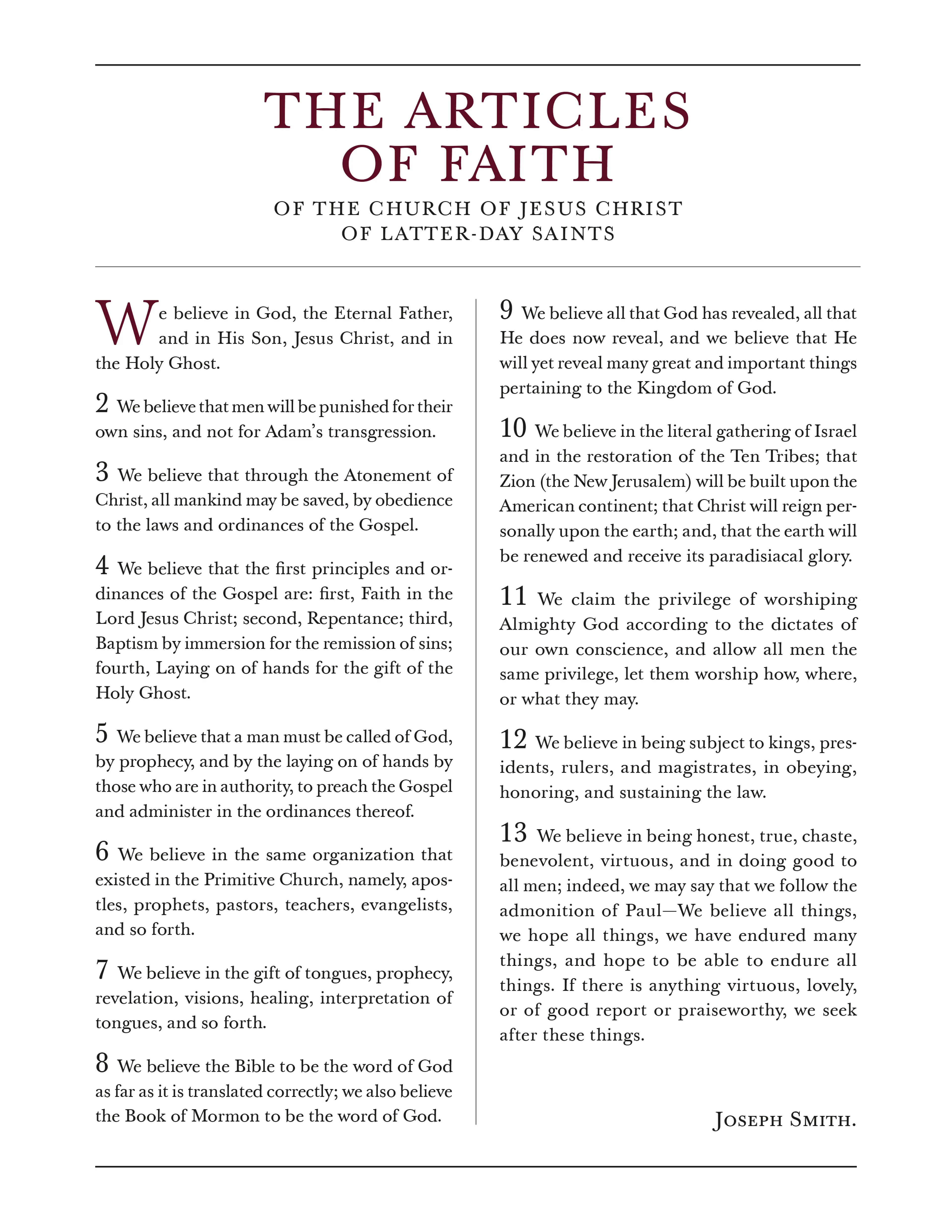 Articles of Faith 8.5x11
