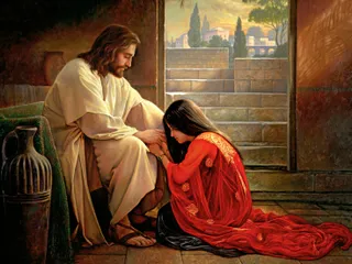 the Savior forgiving a woman