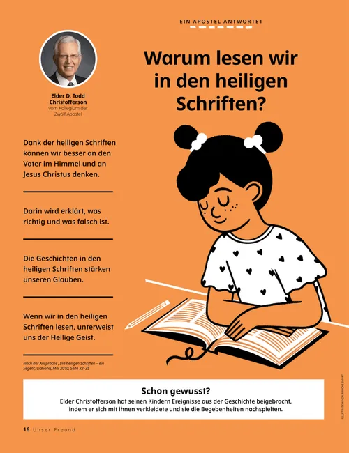 Ein Mädchen liest in den heiligen Schriften