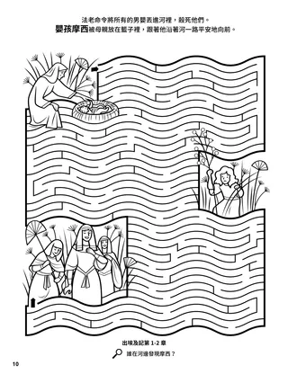 Baby Moses coloring page