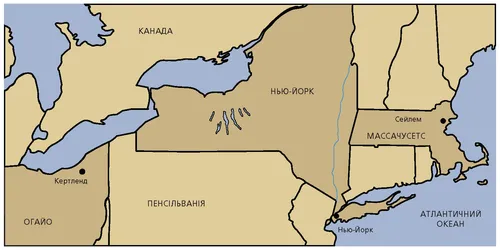 карта східної частини Сполучених Штатів