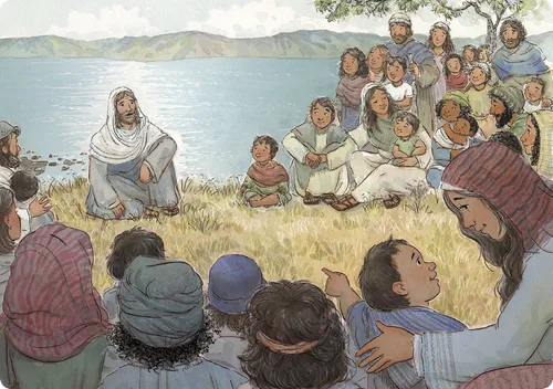 Jesus teaching people