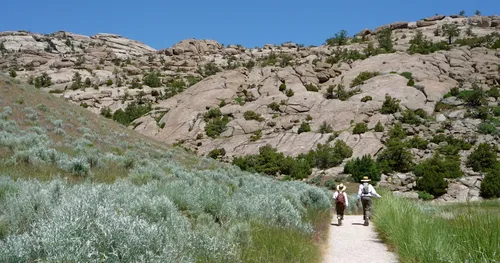 visitors hiking in Martin’s Cove