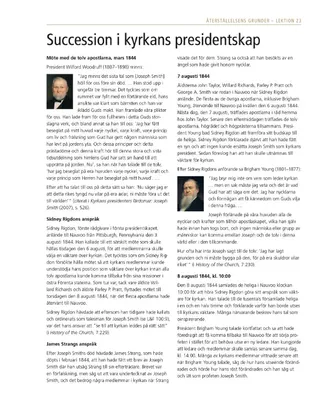 utdelningsblad, Succession i presidentskapet