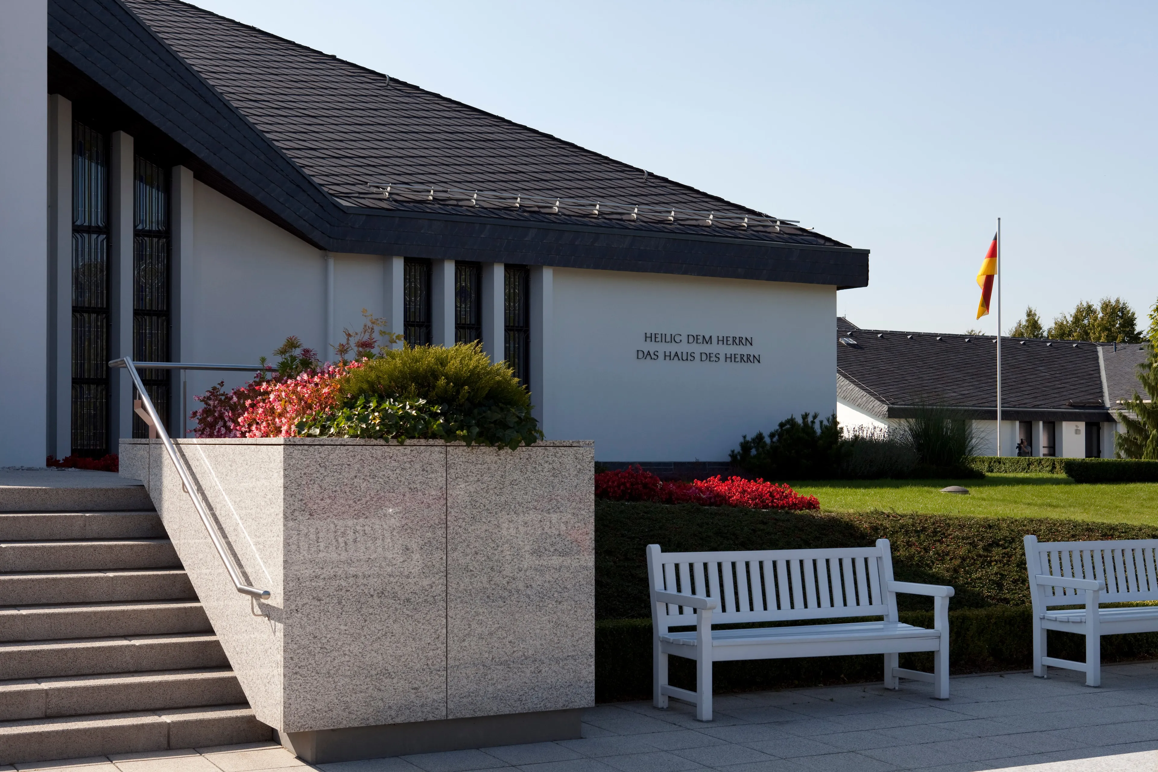 “Holiness to the Lord: The House of the Lord” inscribed in German on the Freiberg Germany Temple.  