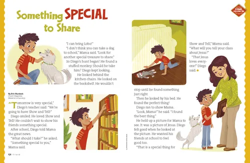 a boy searching house for something special