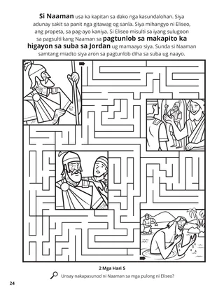 Elisha and Naaman coloring page