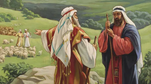 Abraham talking to Lot