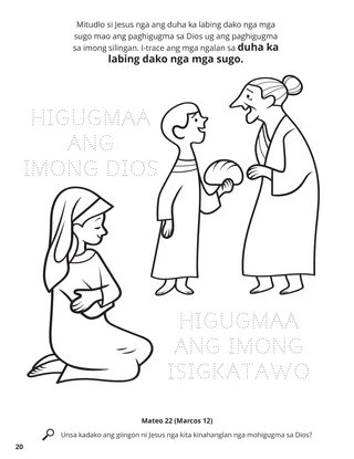 The Two Great Commandments coloring page