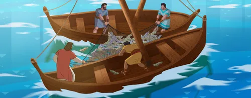 Simon and his friends catching a lot of fish.