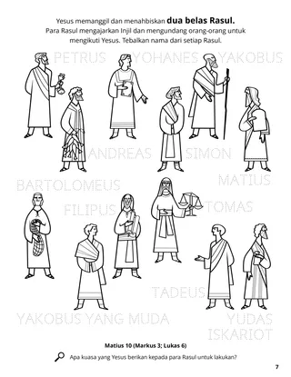 The Twelve Apostles coloring page