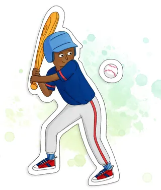 Boy playing baseball