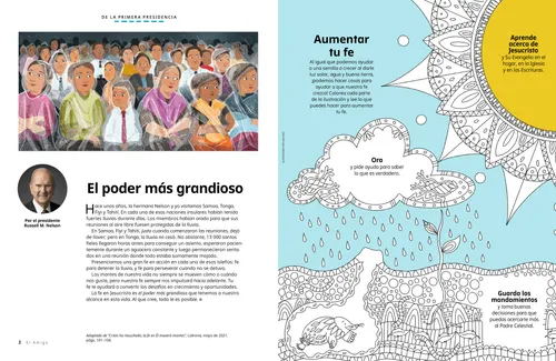 Página PDF con una ilustración de personas sentadas bajo la lluvia; además de una actividad para colorear de riego de semillas