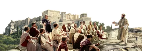 Apostle Paul standing and teaching