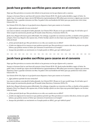 Jacob hace grandes sacrificios para casarse en el convenio