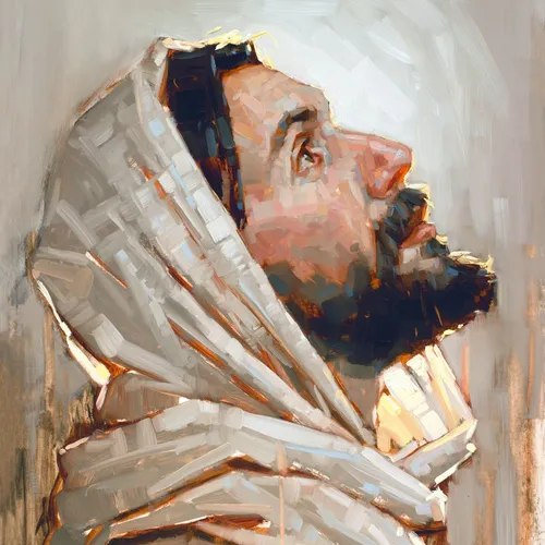 the Savior looking up