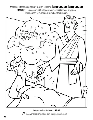 Angel Moroni Appeared to Joseph coloring page