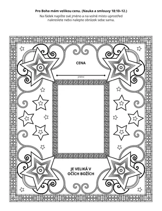 stránka s činnostmi: Mám velikou cenu