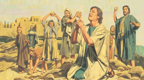 people throwing stones at Stephen